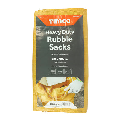 TIMCO Heavy Duty Rubble Sacks - 60 x 90cm (10pcs)