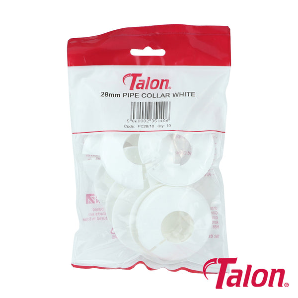 Talon Pipe Collar White - 28mm (10pcs)