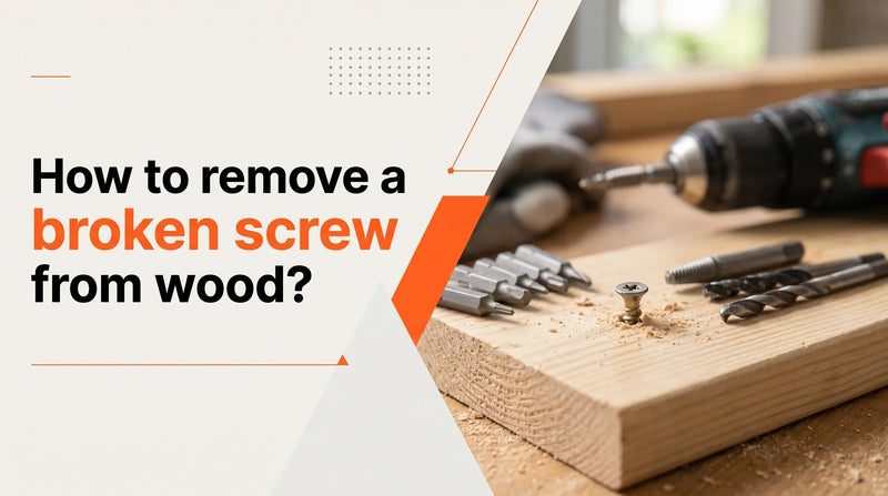 How to remove a broken screw from wood using a drill, screw extractor, and woodworking tools