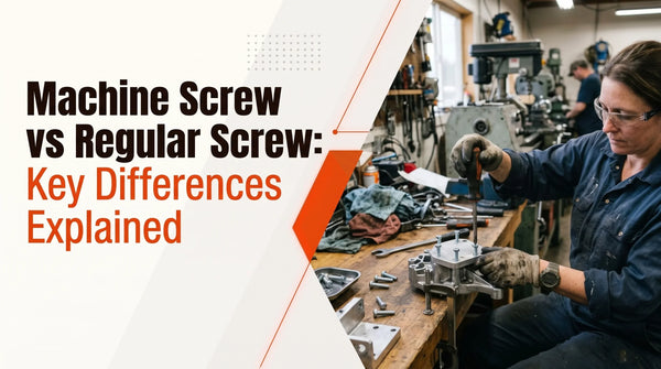 Technician assembling metal components at a workbench with hand tools.