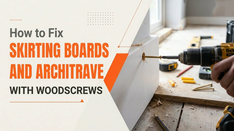 How to fix skirting boards and architrave with woodscrews using a cordless drill