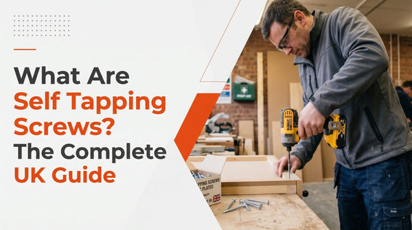 What are self tapping screws? Person using self tapping screws with a cordless drill in a woodworking project.