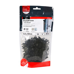 TIMCO Drywall Fine Thread Bugle Head Black Screws - 3.5 x 32 (400pcs)