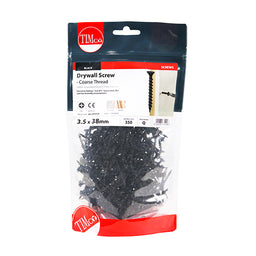 TIMCO Drywall Coarse Thread Bugle Head Black Screws - 3.5 x 38 (350pcs)