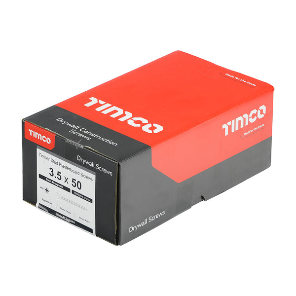 TIMCO Drywall Coarse Thread Bugle Head Black Screws - 3.5 x 50 (1000pcs)