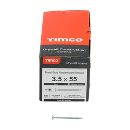 TIMCO Drywall Self-Drilling Bugle Head Silver Screws - 3.5 x 55 (500pcs)