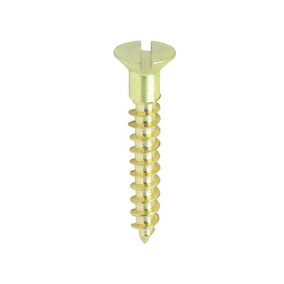 TIMCO Solid Brass Countersunk Woodscrews - 7 x 1 (200pcs)