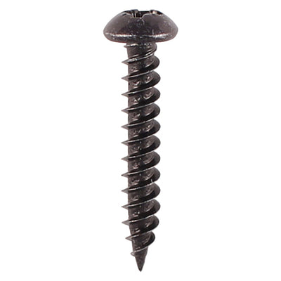 TIMCO Twin-Threaded Round Head Black Woodscrews - 8 x 1 (15pcs)