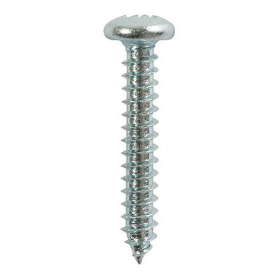 TIMCO Self-Tapping Pan Head Silver Screws - 8 x 1 (12pcs)