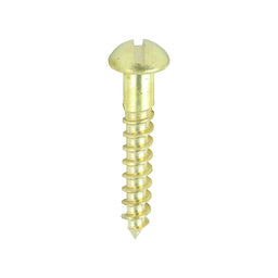 TIMCO Solid Brass Round Head Woodscrews - 8 x 1 (200pcs)