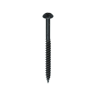 TIMCO Twin-Threaded Round Head Black Woodscrews - 8 x 2 (200pcs)