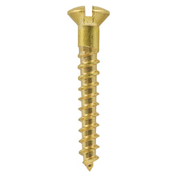 TIMCO Solid Brass Round Head Woodscrews - 8 x 2 (200pcs)