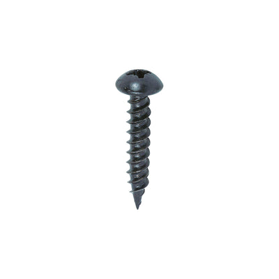 TIMCO Twin-Threaded Round Head Black Woodscrews - 10 x 1 (200pcs)