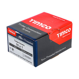 TIMCO Twin-Threaded Countersunk Silver Woodscrews - 10 x 1 (200pcs)