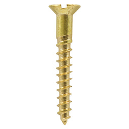 TIMCO Solid Brass Countersunk Woodscrews - 10 x 2 (100pcs)