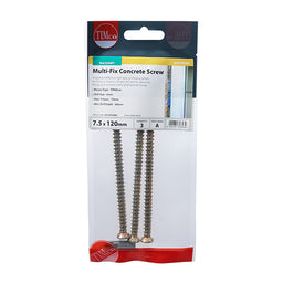 TIMCO Concrete Screws Flat Countersunk Gold - 7.5 x 120 (3pcs)