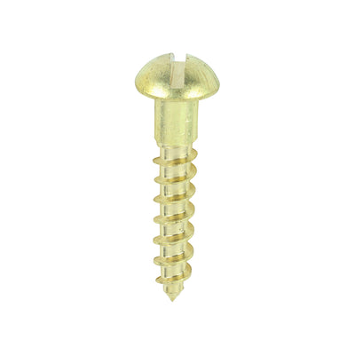 TIMCO Solid Brass Round Head Woodscrews - 6 x 3/4 (200pcs)