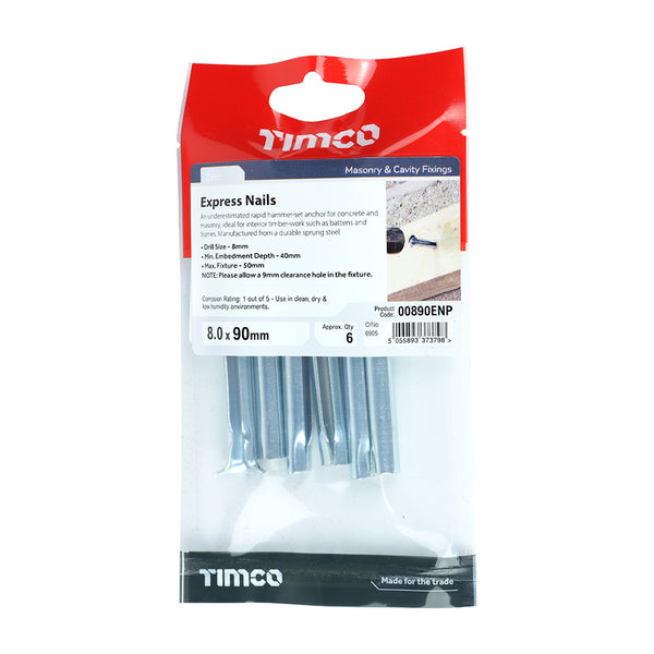 TIMCO Express Nails Silver - 8.0 x 90 (6pcs)