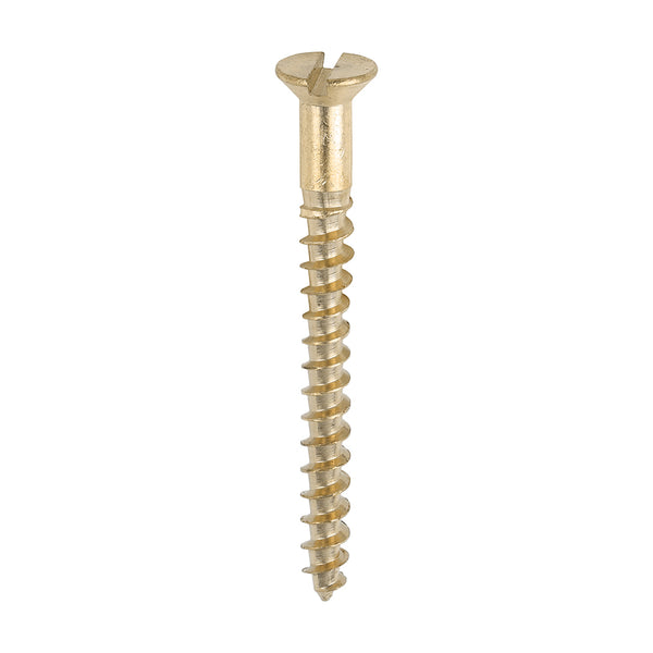 TIMCO Solid Brass Countersunk Woodscrews - 6 x 1 1/2 (200pcs)