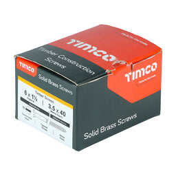 TIMCO Solid Brass Countersunk Woodscrews - 6 x 1 1/2 (200pcs)