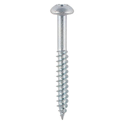 TIMCO Twin-Threaded Round Head Silver Woodscrews - 6 x 11/4 (200pcs)