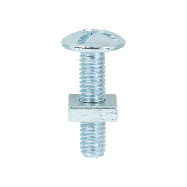 TIMCO Roofing Bolts & Square Nuts Silver - M6 x 25 (100pcs)