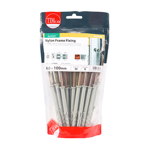 TIMCO Nylon Frame Fixings - 8.0 x 100 (40pcs) – JALFT