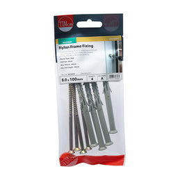 TIMCO Nylon Frame Fixings - 8.0 x 100 (4pcs)