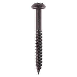 TIMCO Twin-Threaded Round Head Black Woodscrews - 8 x 1 1/2 (200pcs)