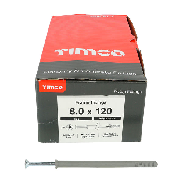 TIMCO Nylon Frame Fixings - 8.0 x 120 (100pcs)