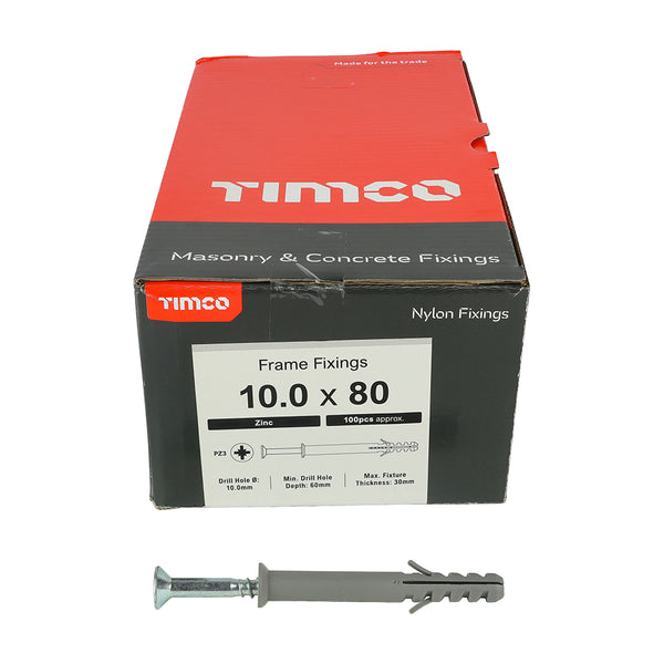 TIMCO Nylon Frame Fixings - 10.0 x 80 (100pcs)