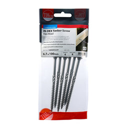 TIMCO Timber Screws Hex Flange Head A4 Stainless Steel - 6.7 x 100 (6pcs)