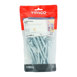 TIMCO Coach Screws Hex Head Silver  - 10.0 x 100 (28pcs)