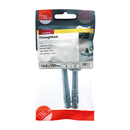 TIMCO Throughbolts Silver - M10 x 100 (2pcs)