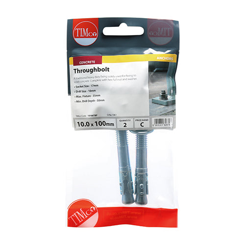 TIMCO Throughbolts Silver - M10 x 100 (2pcs)