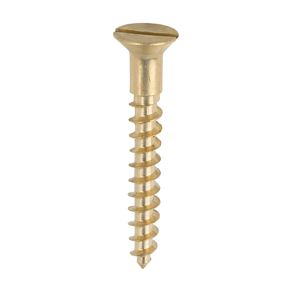 TIMCO Solid Brass Countersunk Woodscrews - 10 x 1 1/2 (200pcs)