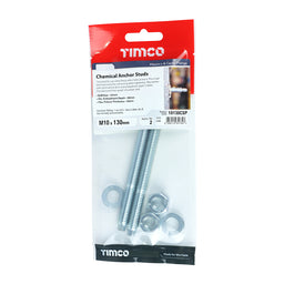 TIMCO Chemical Anchor Studs Silver - M10 x 130 (2pcs)