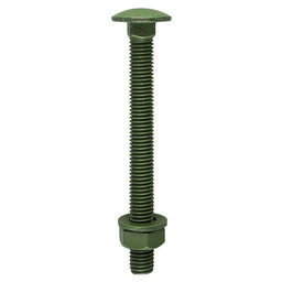 TIMCO Carriage Bolts DIN603 Hex Nuts & Form A Washers Green Exterior - M10 x 160 (10pcs)