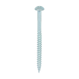 TIMCO Twin-Threaded Round Head Silver Woodscrews - 10 x 21/2 (200pcs)