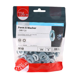 TIMCO Form A Washers DIN125-A Silver - M10 (200pcs)