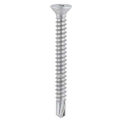 TIMCO Window Fabrication Screws Countersunk with Ribs PH Self-Tapping Thread Self-Drilling Point Martensitic Stainless Steel & Silver Organic - 3.9 x 16 (1000pcs)