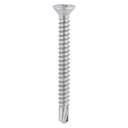 TIMCO Window Fabrication Screws Countersunk PH Self-Tapping Thread Self-Drilling Point Martensitic Stainless Steel & Silver Organic - 3.9 x 25 (1000pcs)