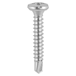 TIMCO Window Fabrication Screws Friction Stay Pan PH Self-Tapping Thread Self-Drilling Point Martensitic Stainless Steel & Silver Organic - 3.9 x 19 (1000pcs)