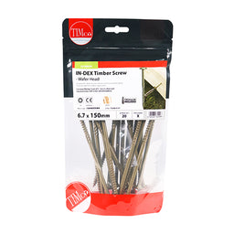 TIMCO Wafer Head Exterior Green Timber Screws  - 6.7 x 150 (20pcs)