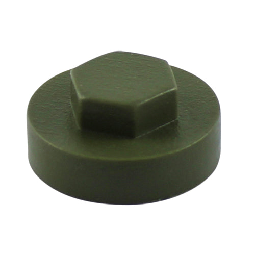 TIMCO Hex Head Cover Caps Olive Green - 16mm (1000pcs)