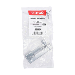 TIMCO Necked Barrel Bolt Satin Chrome - 75 x 25mm