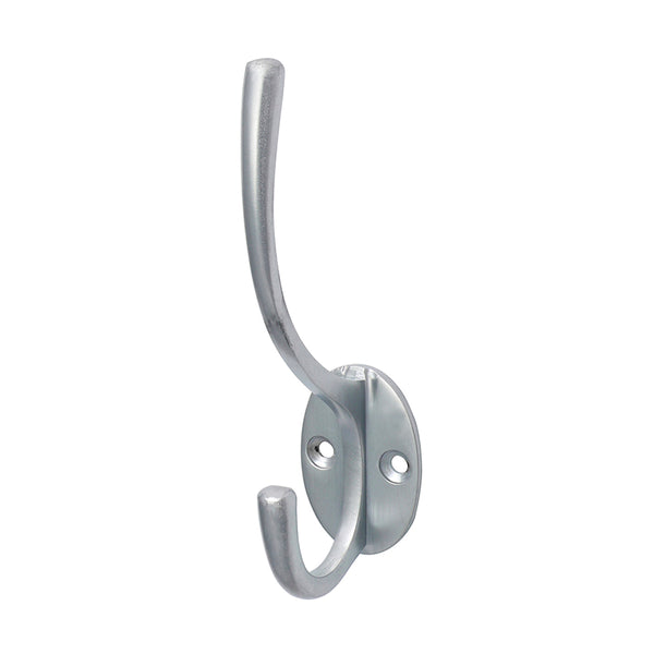 TIMCO Hat & Coat Hook Satin Chrome - 125 x 32mm