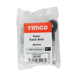 TIMCO Door Rack Bolts Satin Chrome - 60mm (2pcs)