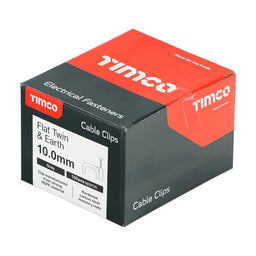 TIMCO Flat & Twin Cable Clips Grey - To fit 10.0mm (100pcs)