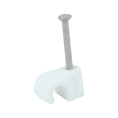 TIMCO Round Cable Clips White - To fit 4.5mm (100pcs)